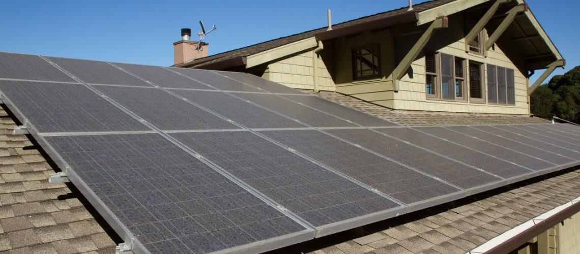 solar panels on roof of house